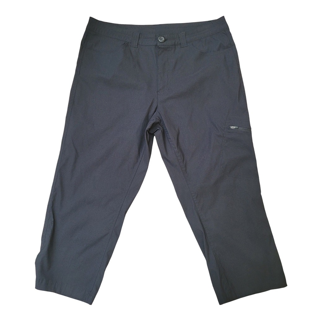 Eddie Bauer Capri Crop Pants Womens 10 Black Hiking Nylon Tech